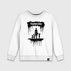 Свитшот хлопковый детский Учительница и её маленькие ученики, цвет: белый