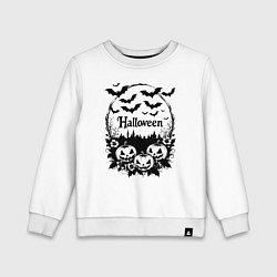 Свитшот хлопковый детский Хэллоуинское настроение, цвет: белый