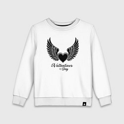 Свитшот хлопковый детский Крылья любви: День святого Валентина, цвет: белый
