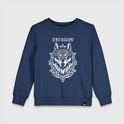 Детский свитшот Живи свободно - волк в кельтском стиле