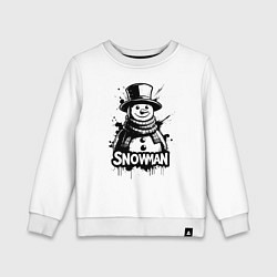 Свитшот хлопковый детский Стильный снеговик, цвет: белый