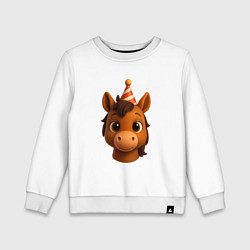 Детский свитшот Новогодняя лошадка голова