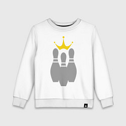 Свитшот хлопковый детский Король боулинга, цвет: белый