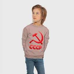 Свитшот хлопковый детский СССР Логотип, цвет: пыльно-розовый — фото 2