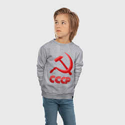 Свитшот хлопковый детский СССР Логотип, цвет: меланж — фото 2