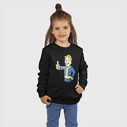 Свитшот хлопковый детский Fallout vault boy, цвет: черный — фото 2