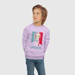 Свитшот хлопковый детский Checkmate Spacey, цвет: лаванда — фото 2
