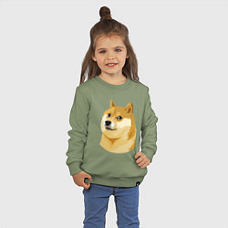 Свитшот хлопковый детский Doge, цвет: авокадо — фото 2