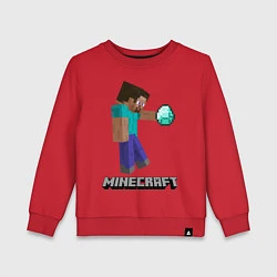 Свитшот хлопковый детский Minecraft Rock, цвет: красный