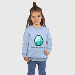 Свитшот хлопковый детский Minecraft Diamond, цвет: мягкое небо — фото 2