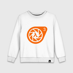 Свитшот хлопковый детский Half-Life 3: Logo, цвет: белый