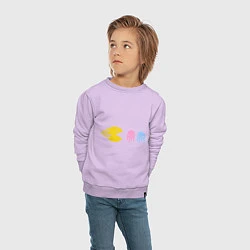Свитшот хлопковый детский Pac-Man: Fast Eat, цвет: лаванда — фото 2