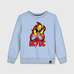 Свитшот хлопковый детский AC/DC Homer, цвет: мягкое небо