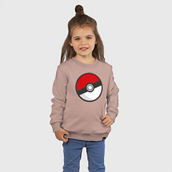 Свитшот хлопковый детский Pokeball, цвет: пыльно-розовый — фото 2