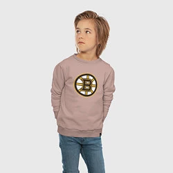 Свитшот хлопковый детский Boston Bruins, цвет: пыльно-розовый — фото 2