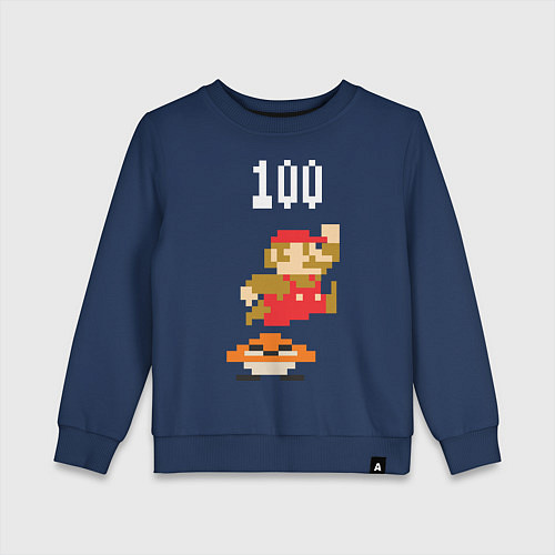 Детский свитшот Mario: 100 coins / Тёмно-синий – фото 1