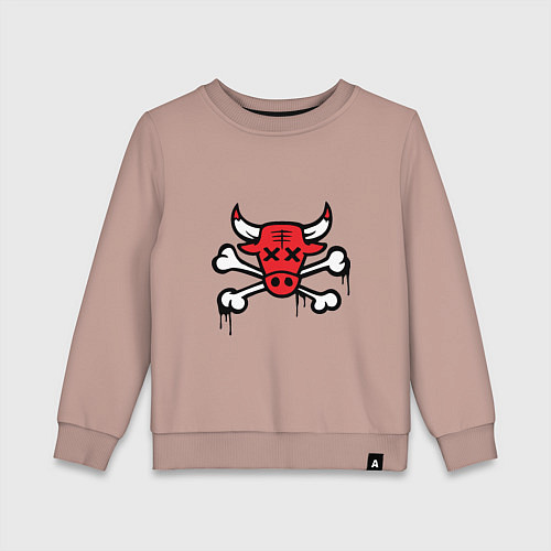 Детский свитшот Chicago Bulls (череп) / Пыльно-розовый – фото 1