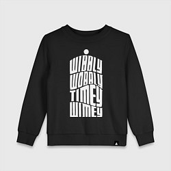Свитшот хлопковый детский Talk Whovian To Me, цвет: черный