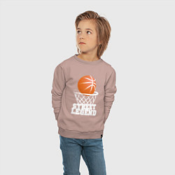 Свитшот хлопковый детский Баскетбол, цвет: пыльно-розовый — фото 2