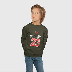 Свитшот хлопковый детский Jordan 23, цвет: хаки — фото 2
