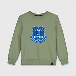 Свитшот хлопковый детский Эвертон logo - nil satis nisi optimum, цвет: авокадо
