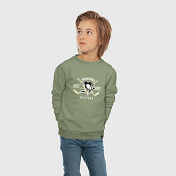Свитшот хлопковый детский Pittsburgh Penguins: Est.1967, цвет: авокадо — фото 2