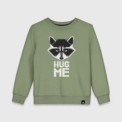 Свитшот хлопковый детский Raccoon: Hug me, цвет: авокадо