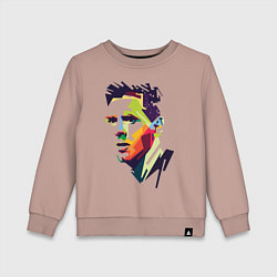 Свитшот хлопковый детский Lionel Messi: fun-art, цвет: пыльно-розовый