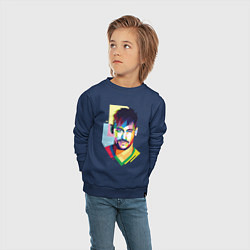 Свитшот хлопковый детский Neymar: fun-art, цвет: тёмно-синий — фото 2
