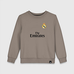 Свитшот хлопковый детский Real Madrid: Fly Emirates, цвет: утренний латте