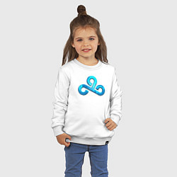 Свитшот хлопковый детский Cloud9 Foil Металлический эффект, цвет: белый — фото 2