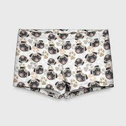 Плавки для мальчика Собака Мопс Pug, цвет: 3D-принт
