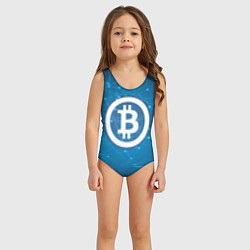 Купальник для девочки Bitcoin Blue, цвет: 3D-принт — фото 2