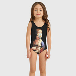 Купальник для девочки Чечилия Галлерани - дама с горностаем, цвет: 3D-принт — фото 2