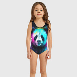 Купальник для девочки Панда в неоновых красках, цвет: 3D-принт — фото 2