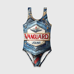 Купальник для девочки Vanguard denim patchwork - ai art, цвет: 3D-принт