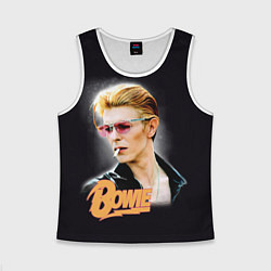 Майка-безрукавка детская David Bowie Smoking, цвет: 3D-белый