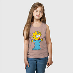 Майка детская хлопок Maggie Simpson, цвет: пыльно-розовый — фото 2