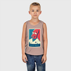 Майка детская хлопок Zoidberg: Why not?, цвет: пыльно-розовый — фото 2