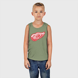Майка детская хлопок Detroit Red Wings, цвет: авокадо — фото 2