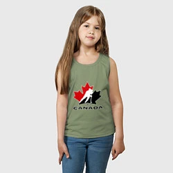 Майка детская хлопок Canada, цвет: авокадо — фото 2