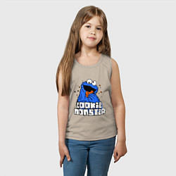 Майка детская хлопок Cookie Monster, цвет: миндальный — фото 2