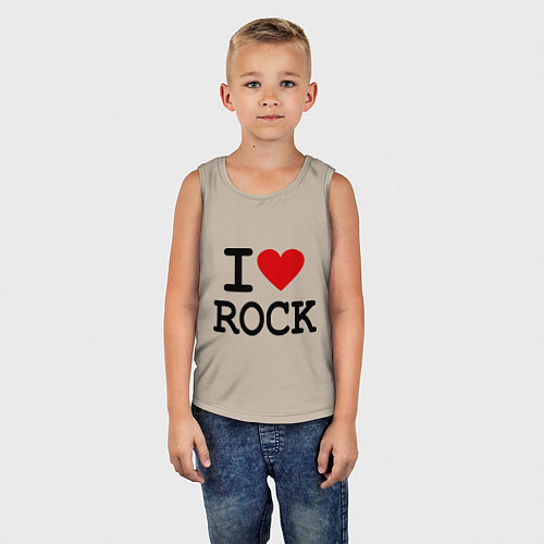 Детская майка I love Rock / Миндальный – фото 5