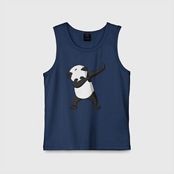 Майка детская хлопок Panda dab, цвет: тёмно-синий