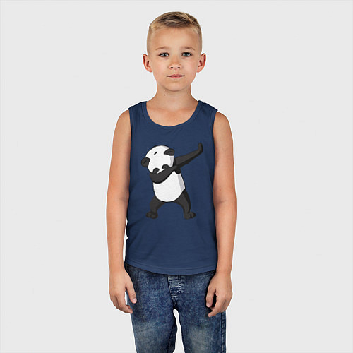 Детская майка Panda dab / Тёмно-синий – фото 5