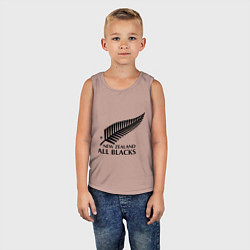 Майка детская хлопок New Zeland: All blacks, цвет: пыльно-розовый — фото 2