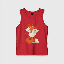 Майка детская хлопок Лисичка, цвет: красный