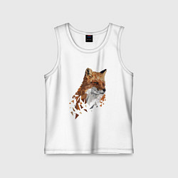 Майка детская хлопок Полигональный лис, цвет: белый