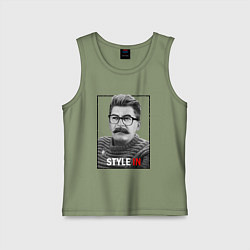 Майка детская хлопок Stalin: Style in, цвет: авокадо
