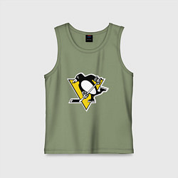 Майка детская хлопок Pittsburgh Penguins, цвет: авокадо